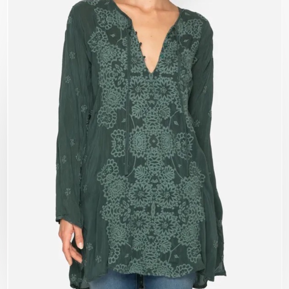 Johnny Was Stars Popover Embroidered Tunic